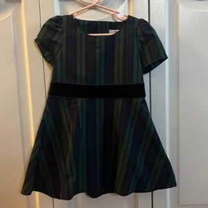 Navy/green plaid holiday dress